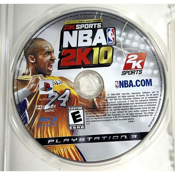 NBA 2K10 Sony PlayStation 3 Kobe Bryant Slipcover Complete with Manual Tested - Picture 6 of 9